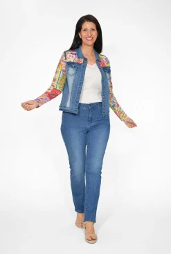 Orientique Jasper Organic Cotton Ponte Jacket in Denim Blue- Organic Cotton Clothing | Jackets