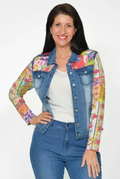 Orientique Jasper Organic Cotton Ponte Jacket in Denim Blue- Organic Cotton Clothing | Jackets