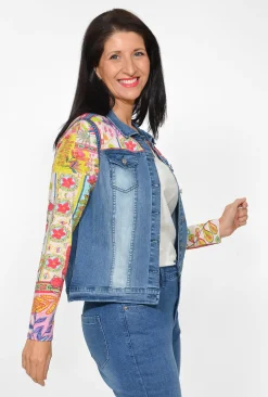 Orientique Jasper Organic Cotton Ponte Jacket in Denim Blue- Organic Cotton Clothing | Jackets