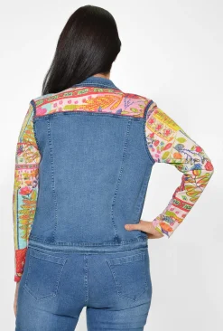 Orientique Jasper Organic Cotton Ponte Jacket in Denim Blue- Organic Cotton Clothing | Jackets