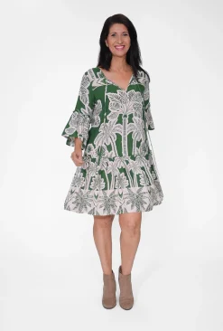 Dreamcatcher Jemima Frill Sleeve Boho Dress in- Long Sleeved Dresses | Knee Length Dresses