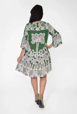 Dreamcatcher Jemima Frill Sleeve Boho Dress in- Long Sleeved Dresses | Knee Length Dresses