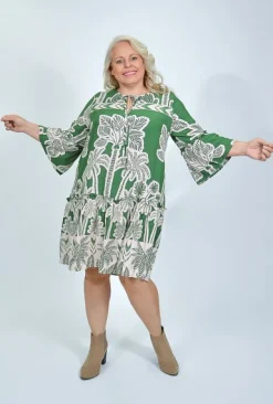 Dreamcatcher Jemima Frill Sleeve Boho Dress in- Long Sleeved Dresses | Knee Length Dresses