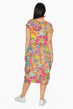 Orientique Jillian Cotton Short Sleeve Bubble Dress in- Short Sleeved Dresses | Cotton Dresses