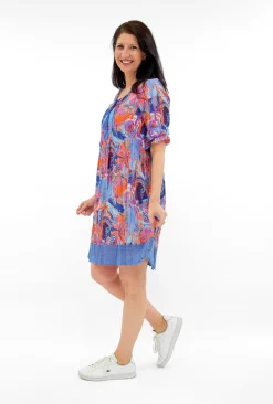 One Summer Julia Cotton Boho Tunic Dress in- Short Sleeved Dresses | Cotton Dresses