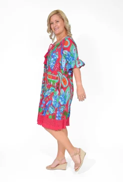 One Summer Julia Cotton Boho Tunic Dress in- Long Sleeved Dresses | Knee Length Dresses