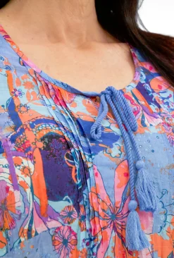 One Summer Julia Cotton Boho Tunic Dress in- Short Sleeved Dresses | Cotton Dresses