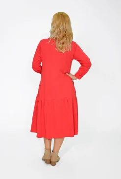 Orientique Kelsey Midi Peak Dress in- Long Sleeved Dresses | Organic Cotton Clothing