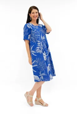One Summer Kimmy Cotton Smock Midi Dress in- Cotton Dresses | Knee Length Dresses