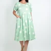 One Summer Kimmy Spot Smock Pocket Midi Dress in- Knee Length Dresses | Midi Dresses