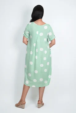 One Summer Kimmy Spot Smock Pocket Midi Dress in- Knee Length Dresses | Midi Dresses