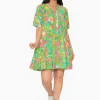 Orientique Lacey Organic Cotton Frill Sleeve Dress in- Short Sleeved Dresses | Cotton Dresses