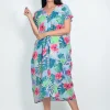One Summer Leah Cotton Short Sleeve Kaftan in- Cotton Dresses | Maxi Dresses