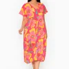 One Summer Leah Cotton Short Sleeve Kaftan in- Short Sleeved Dresses | Cotton Dresses