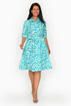 Orientique Lorraine Organic Cotton Collar Dress in- Knee Length Dresses | Organic Cotton Clothing