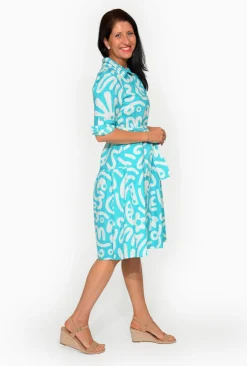 Orientique Lorraine Organic Cotton Collar Dress in- Knee Length Dresses | Organic Cotton Clothing