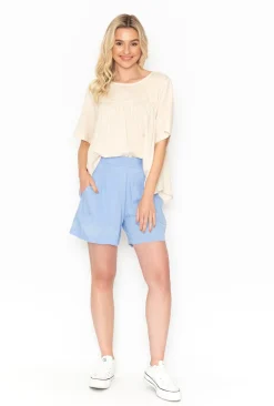 One Summer Luna Shorts in Chambray- Skirts & Short