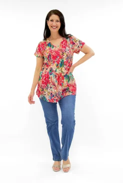 One Summer Maggie Crinkle Cotton T-Shirt in- Cotton Tops | Short Sleeve Tops