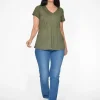 One Summer Maggie Crinkle Cotton T-Shirt in- Cotton Tops | Short Sleeve Tops