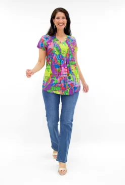 One Summer Maggie Crinkle Cotton T-Shirt in- Cotton Tops | Short Sleeve Tops