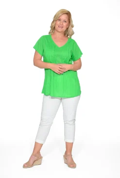 One Summer Maggie Crinkle Cotton T-Shirt in- Cotton Tops | Short Sleeve Tops