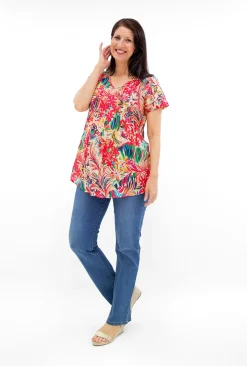 One Summer Maggie Crinkle Cotton T-Shirt in- Cotton Tops | Short Sleeve Tops