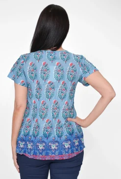 One Summer Maggie Crinkle Cotton T-Shirt in- Cotton Tops | Short Sleeve Tops