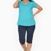One Summer Maggie Short Sleeve Cotton Blouse in- Cotton Tops | Short Sleeve Tops