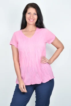 One Summer Maggie Short Sleeve Cotton Blouse in- Cotton Tops | Short Sleeve Tops