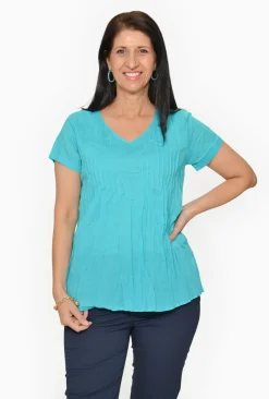 One Summer Maggie Short Sleeve Cotton Blouse in- Cotton Tops | Short Sleeve Tops