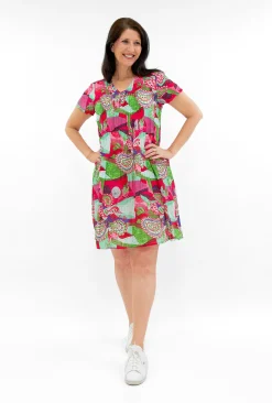 One Summer Marla Cotton Short Sleeve Cap Dress in- Short Sleeved Dresses | Cotton Dresses