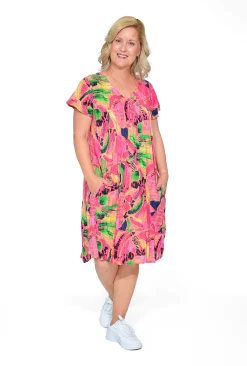 One Summer Marla Cotton Short Sleeve Cap Dress in- Short Sleeved Dresses | Cotton Dresses