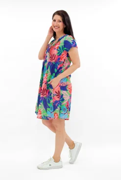 One Summer Marla Cotton Short Sleeve Cap Dress in- Short Sleeved Dresses | Cotton Dresses