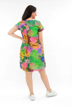 One Summer Marla Cotton Short Sleeve Cap Dress in- Short Sleeved Dresses | Cotton Dresses