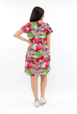 One Summer Marla Cotton Short Sleeve Cap Dress in- Short Sleeved Dresses | Cotton Dresses