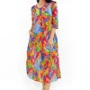 One Summer Maxine Cotton 3/4 Sleeve Maxi Dress in- Cotton Dresses | Long Dresses