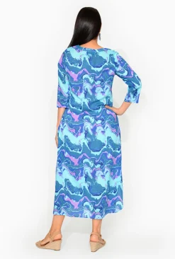 One Summer Maxine Cotton 3/4 Sleeve Maxi Dress in- Long Sleeved Dresses | Cotton Dresses