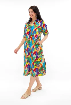 One Summer Megan Cotton Shirt Midi Dress in- Cotton Dresses | Midi Dresses