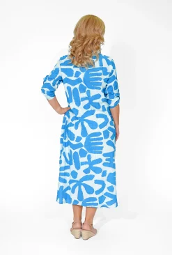 One Summer Megan Cotton Shirt Midi Dress in- Long Sleeved Dresses | Cotton Dresses