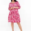 One Summer Mia Rayon 3/4 Sleeve Tassel Dress in- Above Knee Dresses | Sleeved Dress