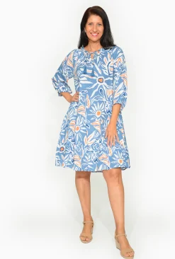 One Summer Mia Rayon 3/4 Sleeve Tassel Dress in- Long Sleeved Dresses | Knee Length Dresses