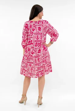One Summer Mia Rayon 3/4 Sleeve Tassel Dress in- Above Knee Dresses | Sleeved Dress