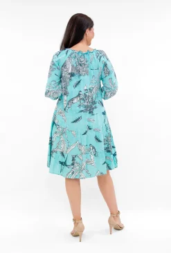 One Summer Mia Rayon 3/4 Sleeve Tassel Dress in- Above Knee Dresses | Sleeved Dress