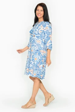 One Summer Mia Rayon 3/4 Sleeve Tassel Dress in- Long Sleeved Dresses | Knee Length Dresses