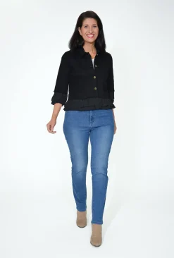 Jolie Saule Mila 3/4 Frill Sleeve Jacket in- Jackets | Long Sleeved Tops