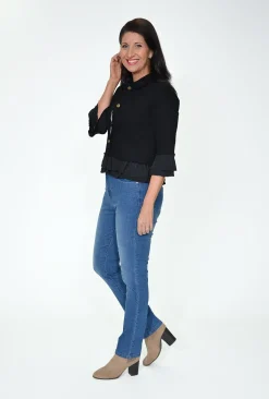 Jolie Saule Mila 3/4 Frill Sleeve Jacket in- Jackets | Long Sleeved Tops