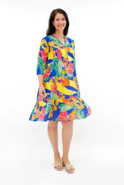 One Summer Molly Cotton V-Neck Dress in- Cotton Dresses | Knee Length Dresses