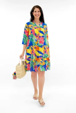 One Summer Molly Cotton V-Neck Dress in- Cotton Dresses | Knee Length Dresses