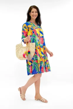 One Summer Molly Cotton V-Neck Dress in- Cotton Dresses | Knee Length Dresses