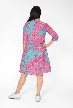 One Summer Molly Cotton V-Neck Dress in- Long Sleeved Dresses | Knee Length Dresses